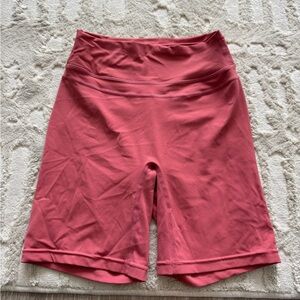 Amazon Pink Bike Shorts Stretchy Mid-Thigh